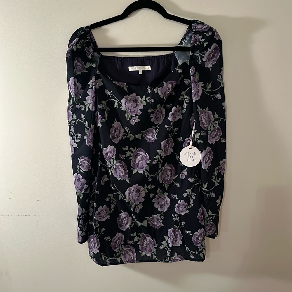 More To Come Navy Purple Rose Dress